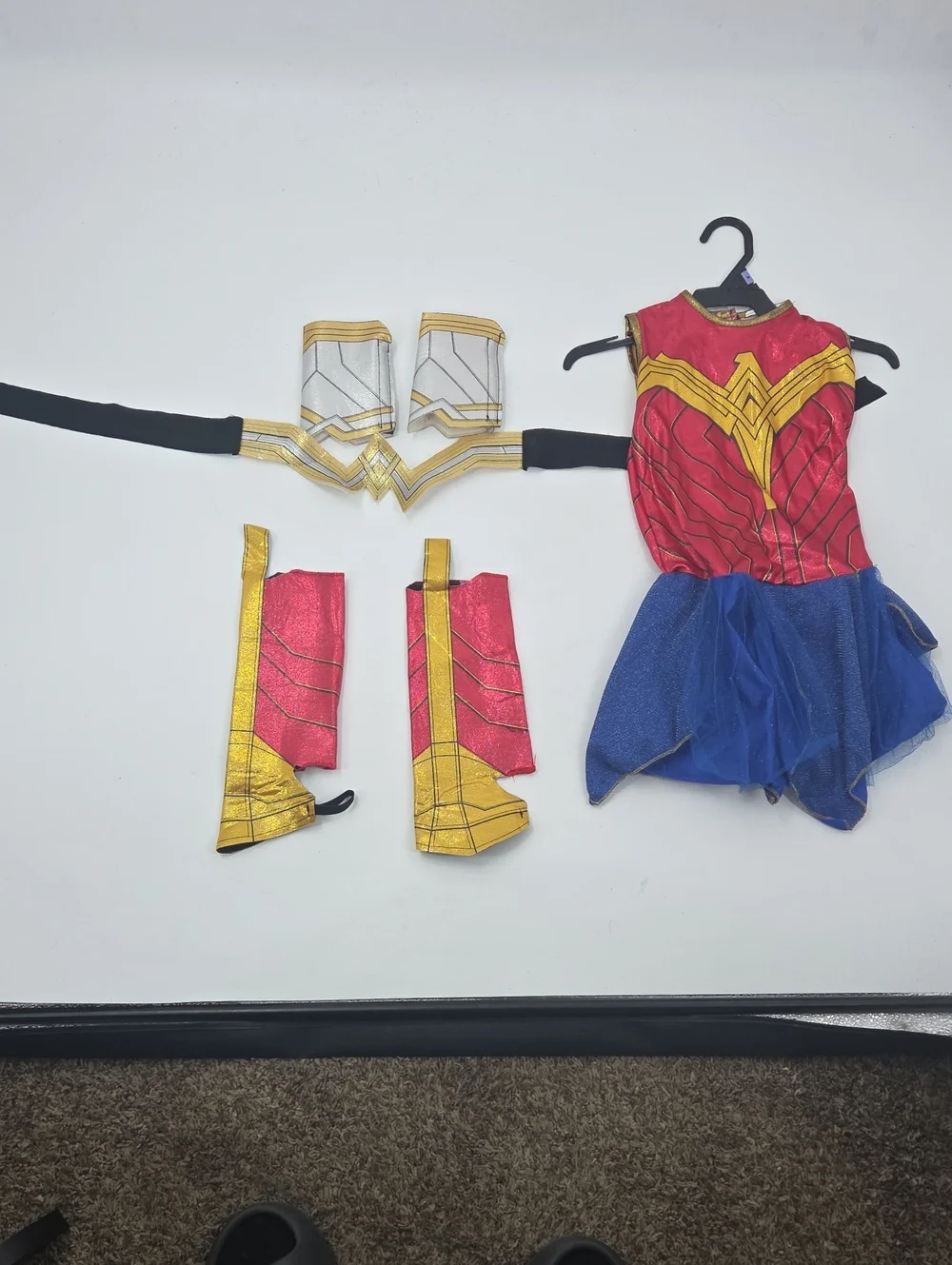 Rubie's Wonder Woman Girls Red, Blue & Gold Deluxe Costume No Head Piece